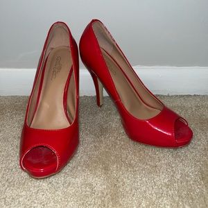 Journey Collection Red Open-Toed Heel